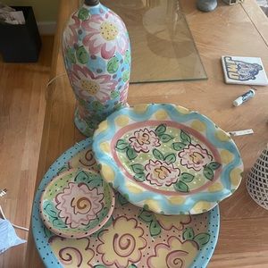 Hand painted pottery
